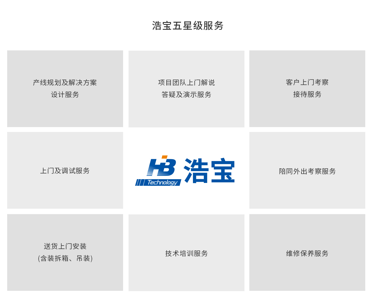 浩寶提供省心的售后服務(wù)