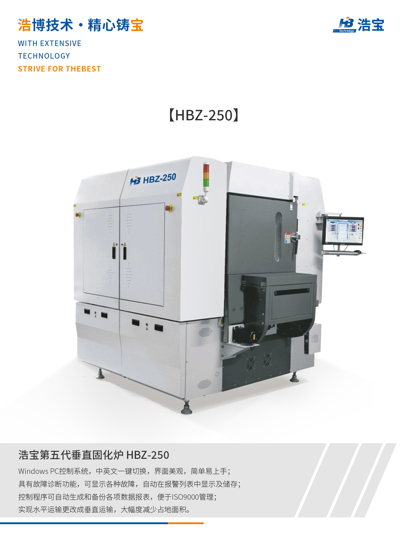 浩寶HBZ-250全自動(dòng)在線垂直固化爐