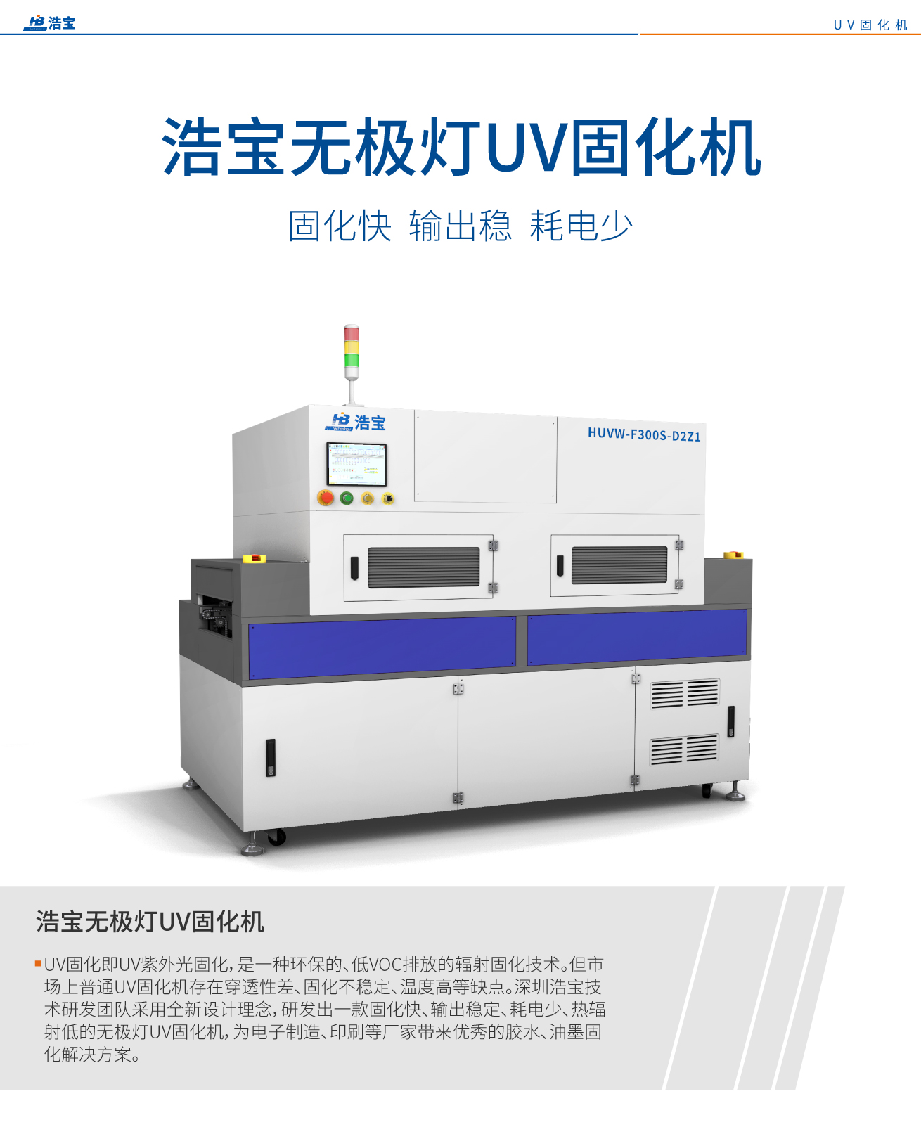 浩寶無極燈VU固化機 固化快 輸出穩 耗電少