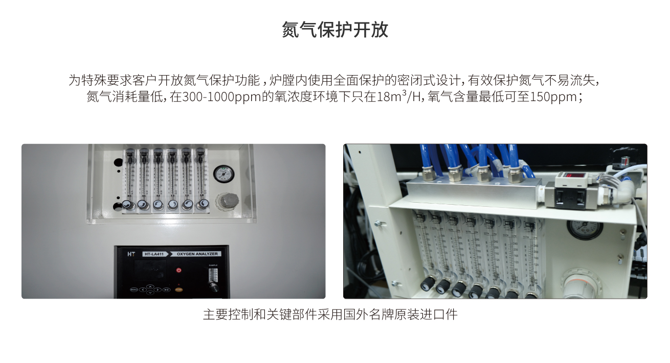 氮气保护，耗氮量低